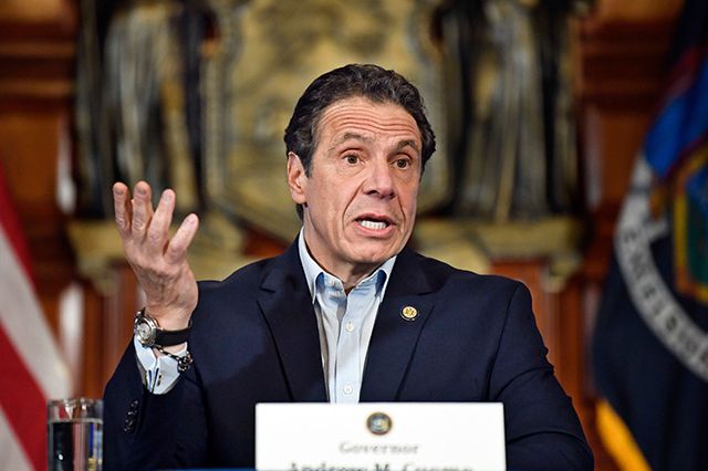 Governor Cuomo discussing the state budget in March